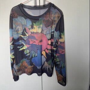 Women's floral long-sleeved T-shirt
